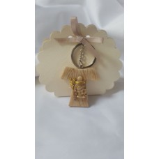 Wooden style Holy Cross Keyring Favour